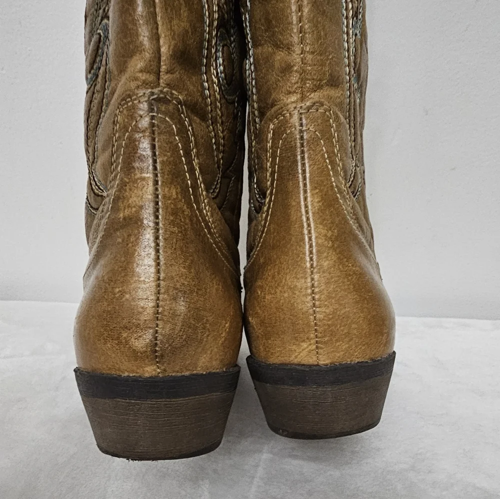 Coconuts by Matisse Cimmaron Teal Tan Color Boho Western Cowgirl Boots - Picture 4 of 16